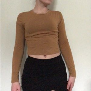 Yellow long sleeve crop top